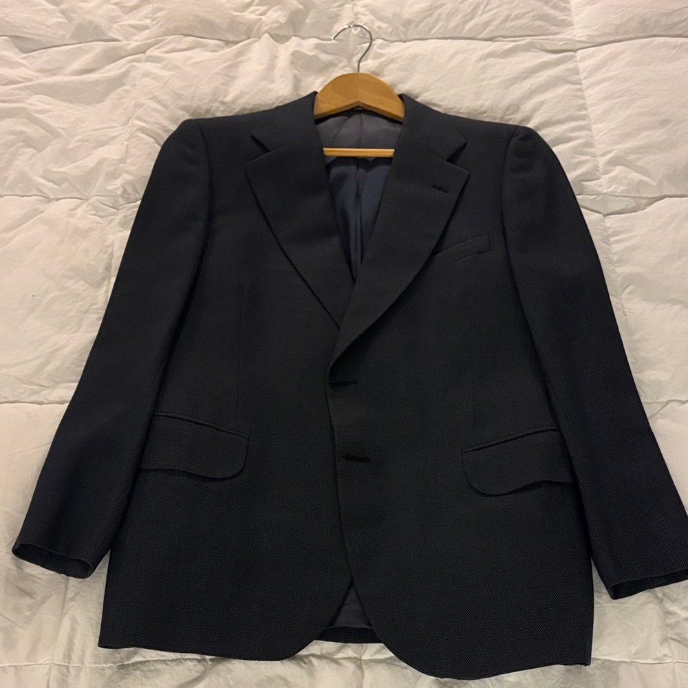 Daks Navy Blazer Wide Notch lapel